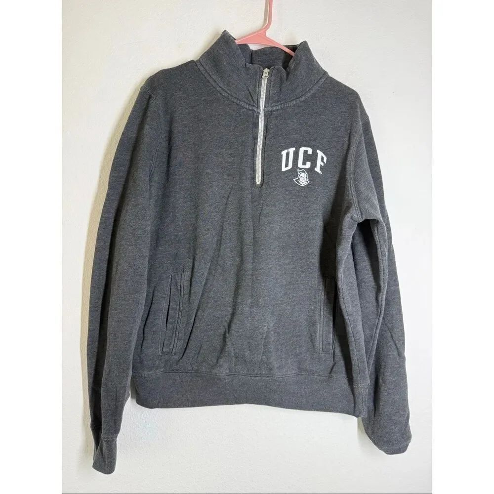 Vintage Redshirt University Of Cenral Florida 1/3Zip Cotton Blend Sweatshirt SzL